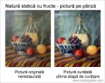 RESTAURARE tablou natură statică cu fructe și vas